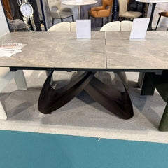 Top view of Cheshire dining table with Armani ceramic tabletop, Solid Furniture UK
