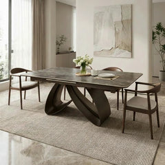 Cheshire extendable dining table in dining room, 160-200cmArmani ceramic top, Solid Furniture UK