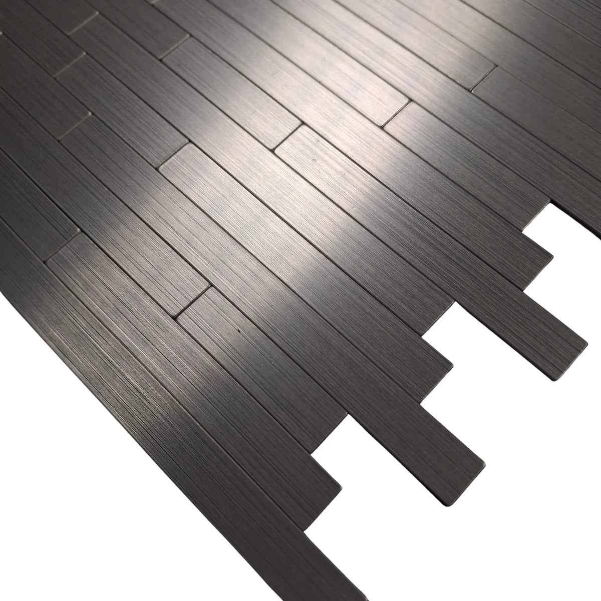 Chrome Brick Mosaic Wall Tile self-adhesive for kitchens, bathrooms, and feature walls – 30cm x 30cm, pack of 10 sheets solid furniture UK