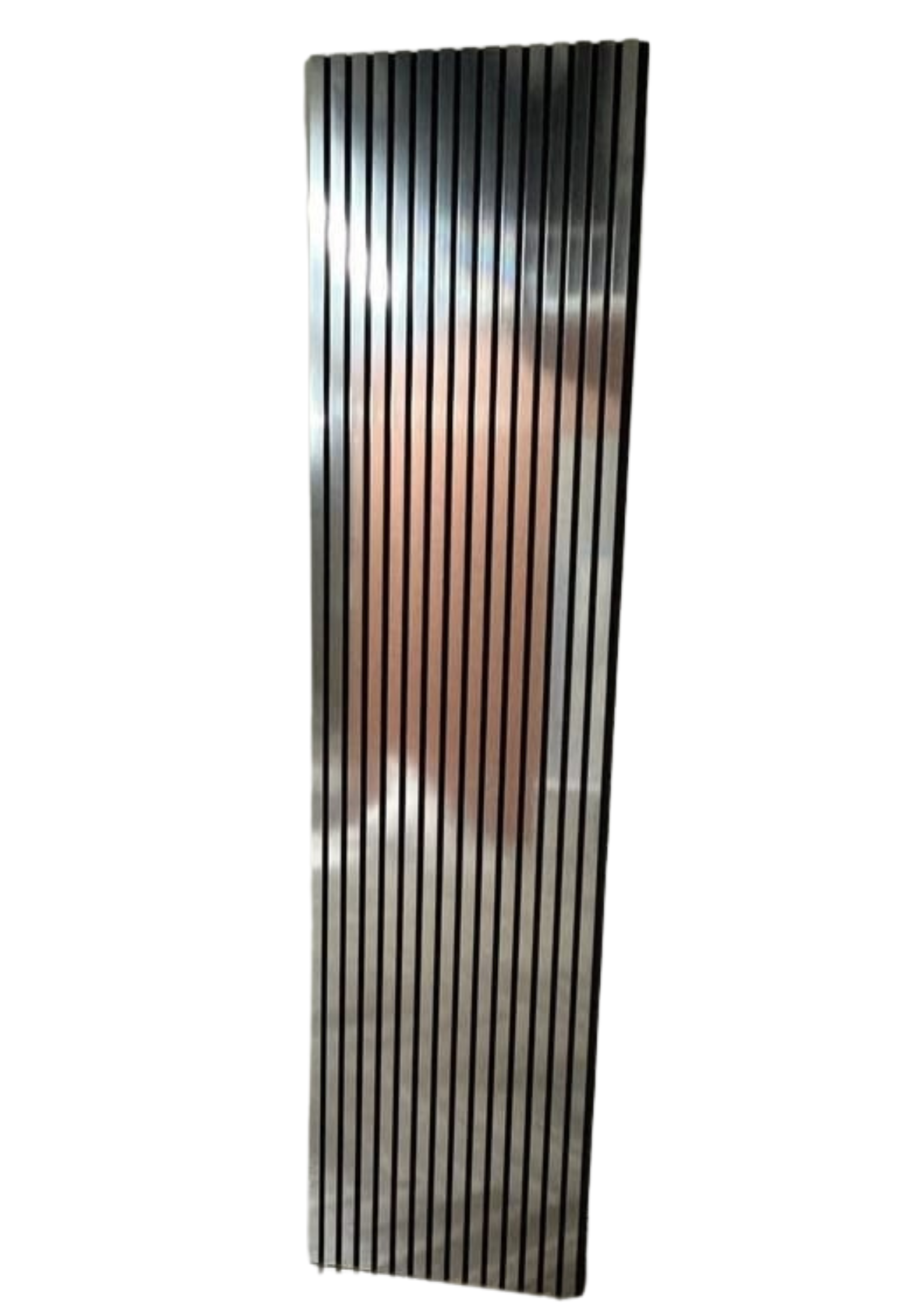 Sample 60x240cm Chrome Metallic Acoustic Wall Panel by Solid Furniture LTD for previewing metallic finish and texture before installation