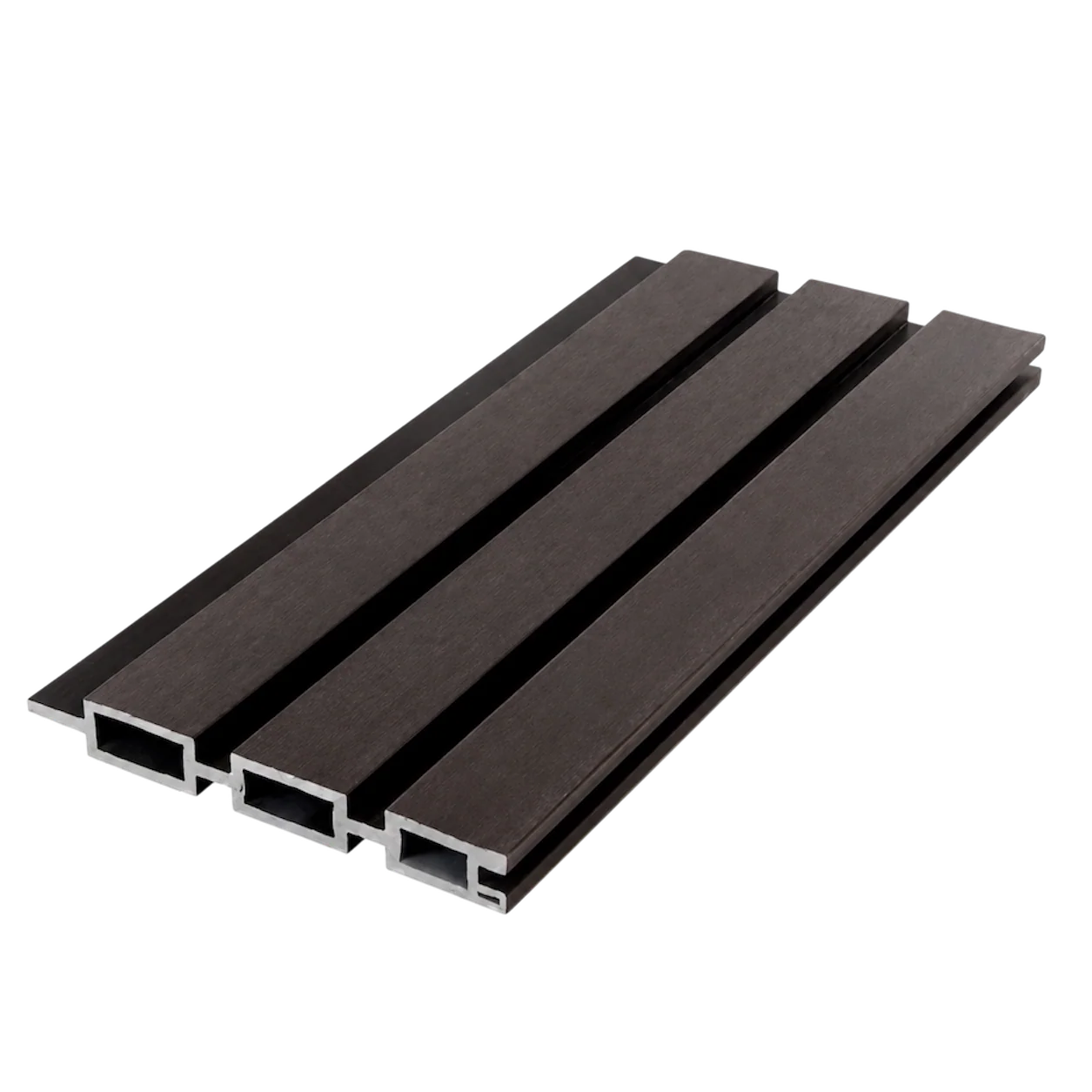 Dark Brown Composite Fence Panels 16x180cm Pack of 6 by Solid Furniture UK for modern garden fencing