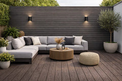 Dark Brown Outdoor Decking panels 15cm x 290cm pack of 4 by Solid Furniture LTD installed in a UK garden, patio, or terrace, showing durable, weather-resistant, low-maintenance finish with elegant natural look