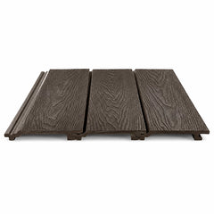 Dark brown outdoor WPC cladding panels with interlocking profile 290cm by Solid Furniture UK