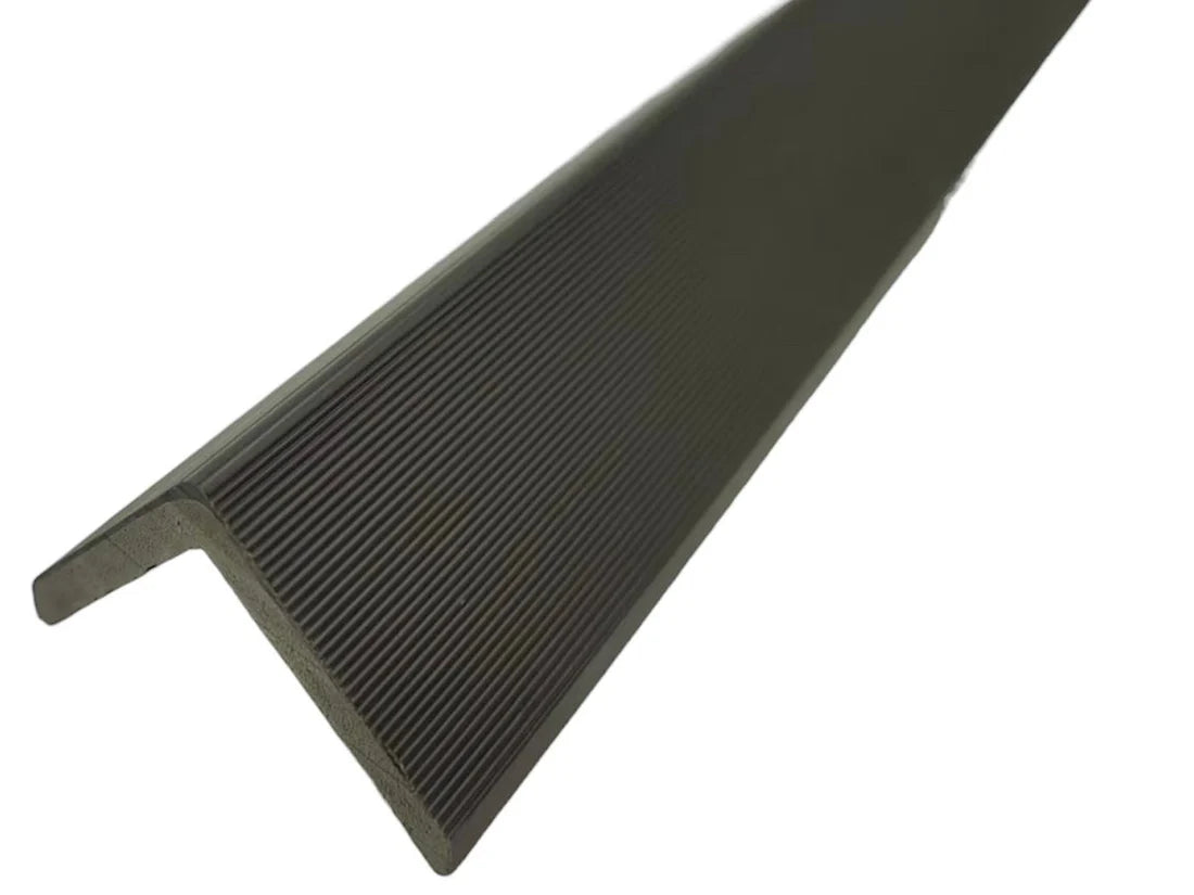 290cm dark brown composite wall panel end trim installed on exterior cladding, providing a smooth edge finish by neatly covering joints and exposed panel sides for a professional appearance. solid furniture UK