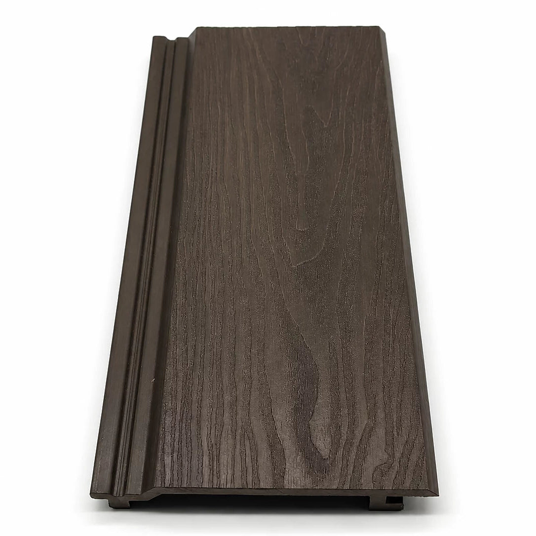 Dark brown waterproof outdoor WPC cladding panels 290cm by Solid Furniture UK