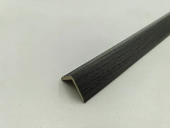 Side view of dark grey wall panel end trim UK by Solid Furniture UK highlighting durable WPC profile and precise edge finishing detail.