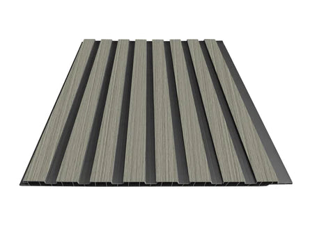 Dark Grey WPC Slatted Wall Panels for Modern Interiors Solid Furniture UK