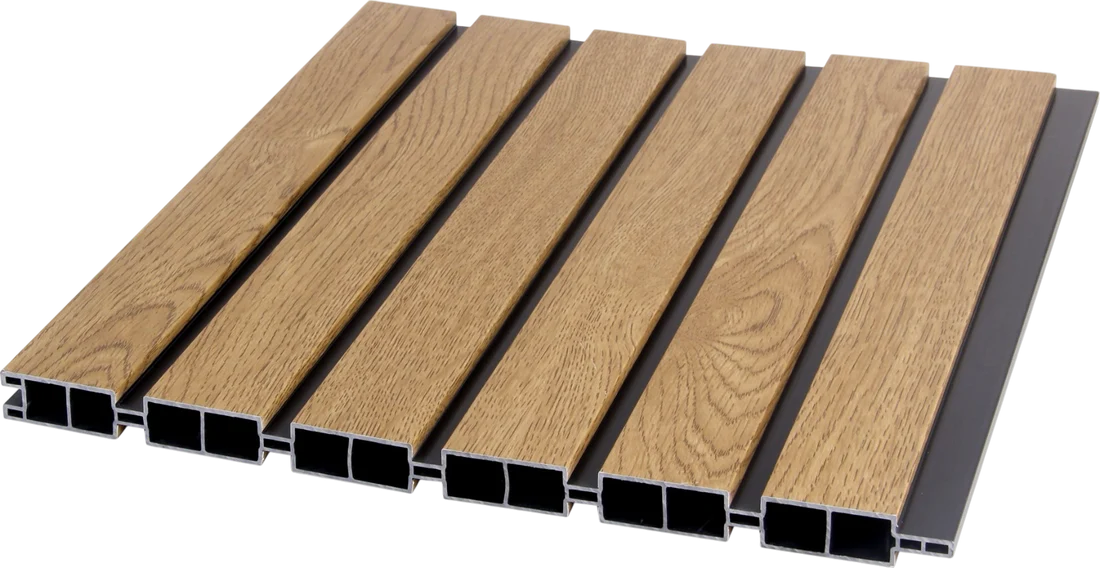 Solid Furniture UK premium composite fence panel close-up showing durable texture and interlocking design