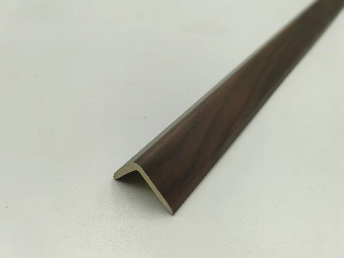 Side view of dark oak WPC wall panel end trim UK by Solid Furniture UK highlighting durable structure and clean finishing edge for professional interior wall cladding