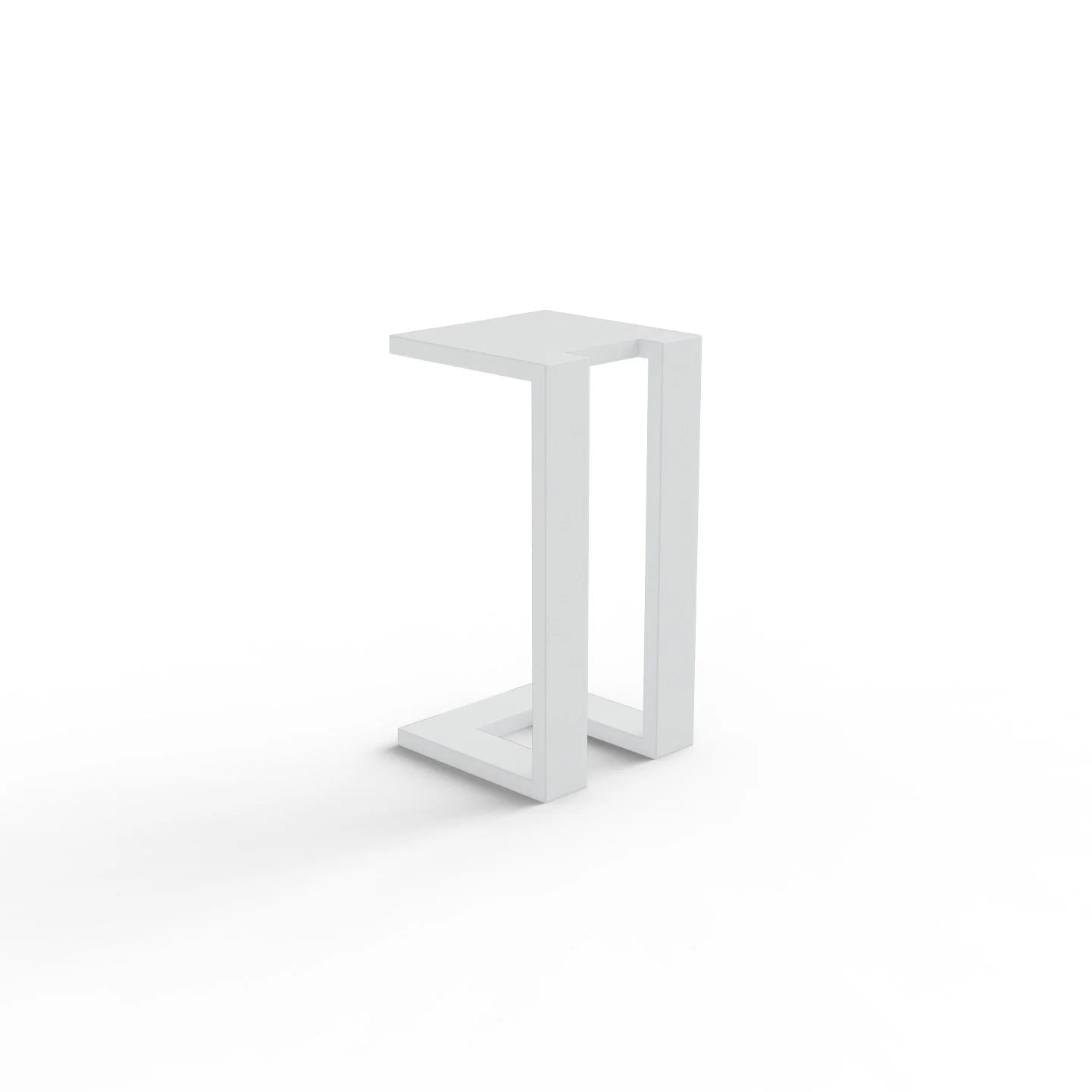 Side view of Dasia outdoor side table designed for garden and poolside use from Solid Furniture UK