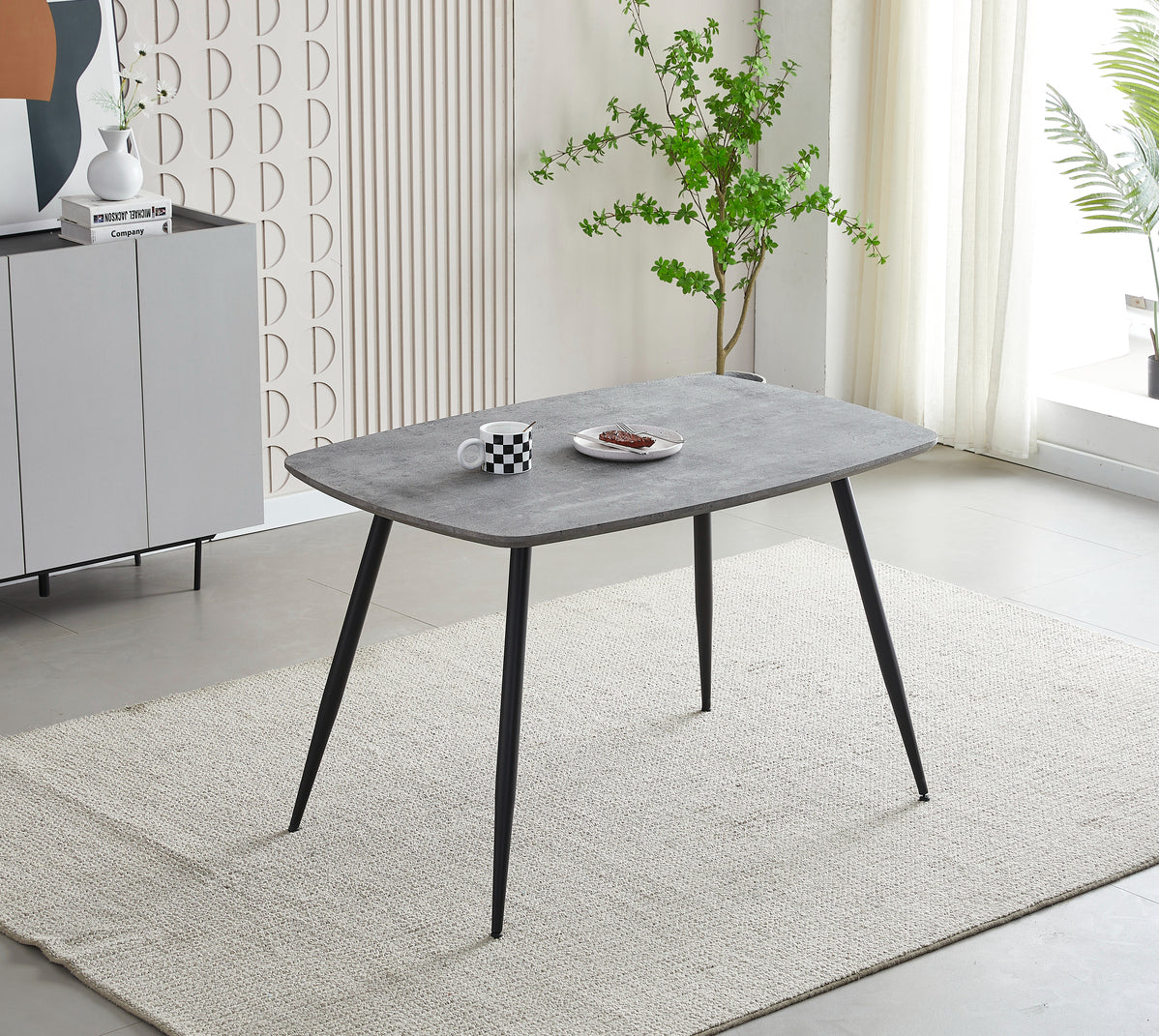 Boston 120cm dining table with faux marble effect top and steel frame for modern UK homes solid furniture uk