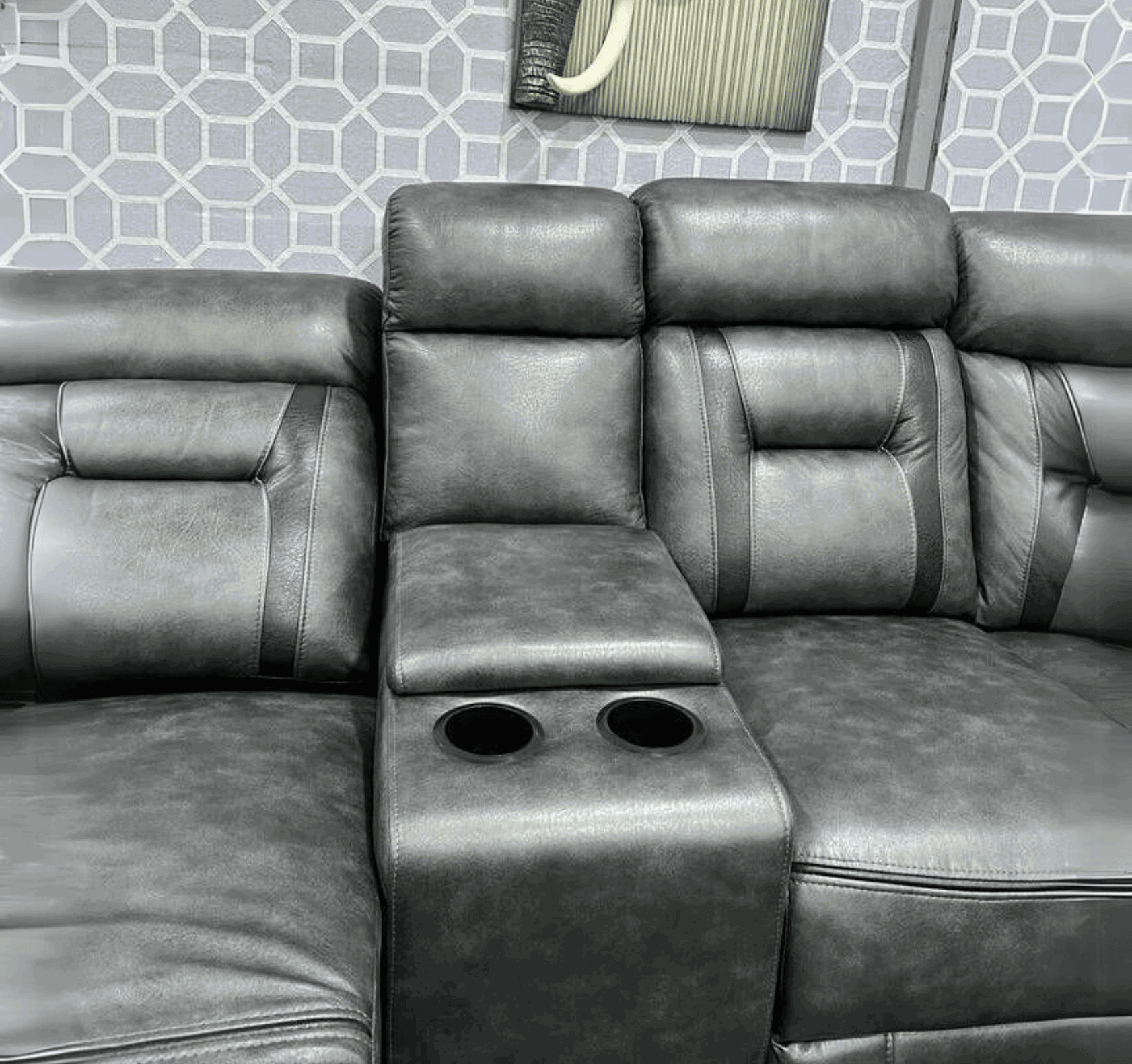 Nova Grey Electric Leather Corner Recliner