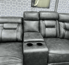 Nova Grey Electric Leather Corner Recliner