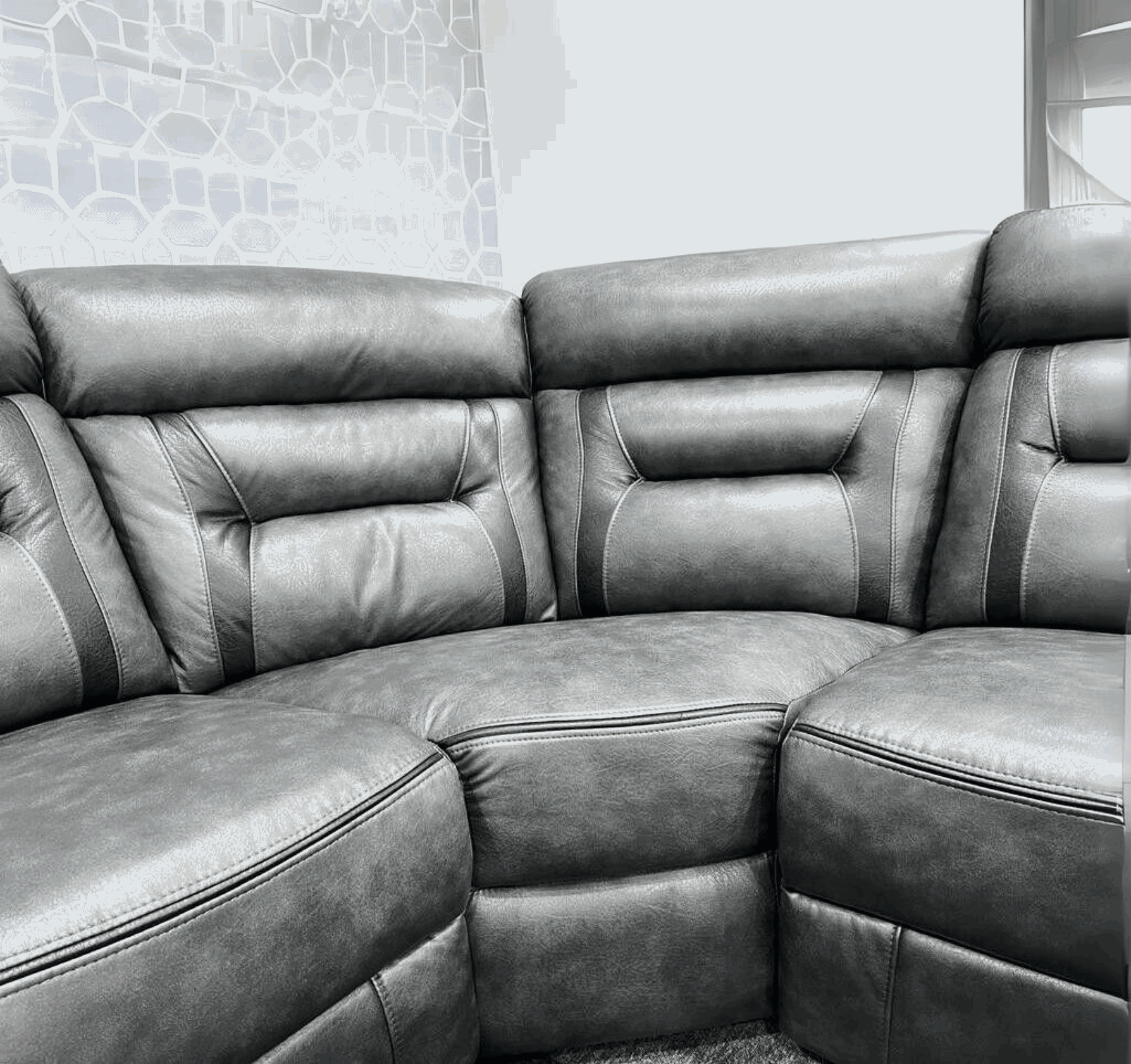 Nova Grey Electric Leather Corner Recliner