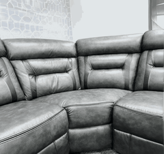 Nova Grey Electric Leather Corner Recliner