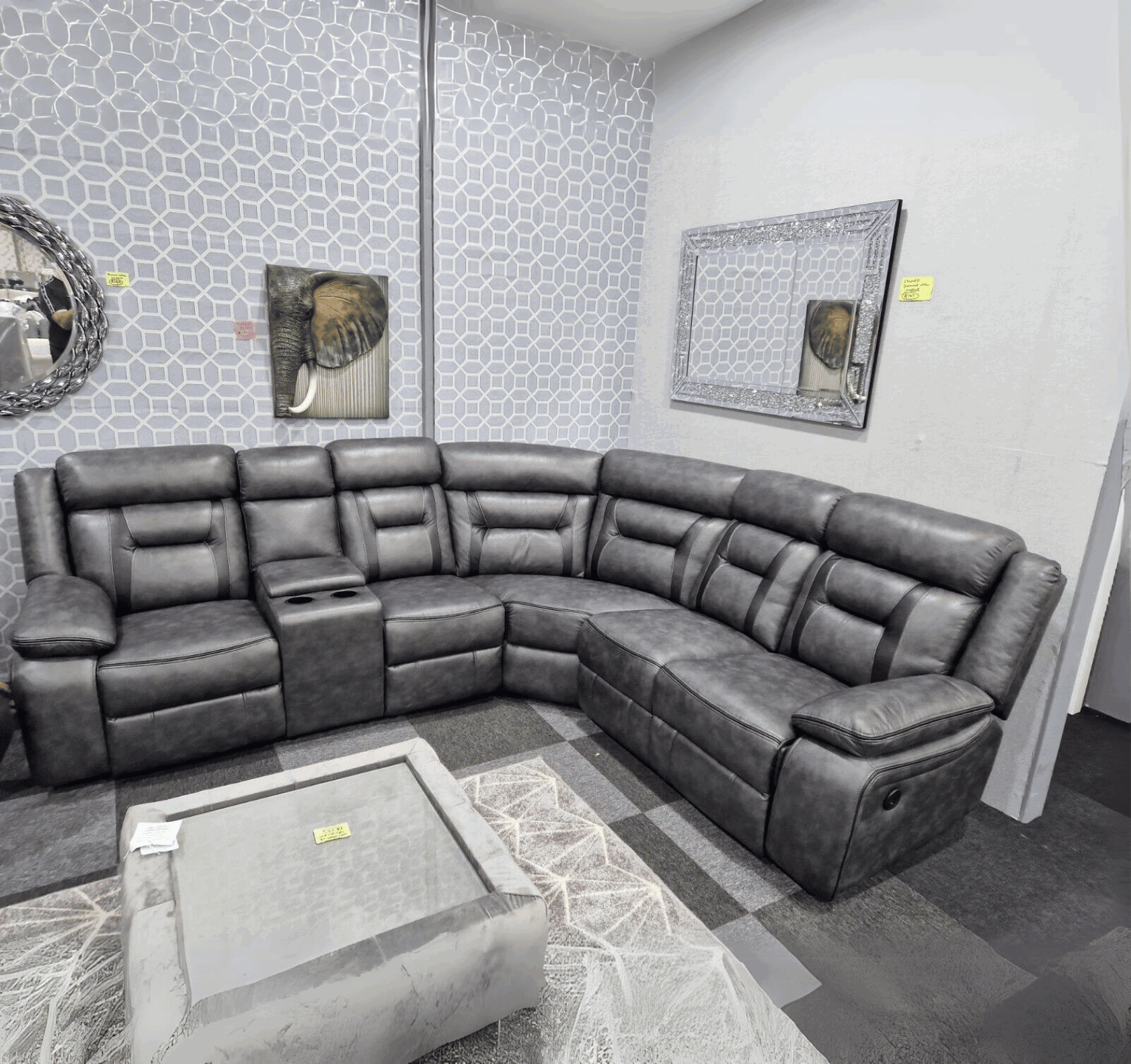 Nova Grey Electric Leather Corner Recliner