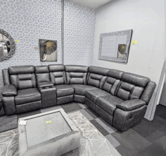 Nova Grey Electric Leather Corner Recliner