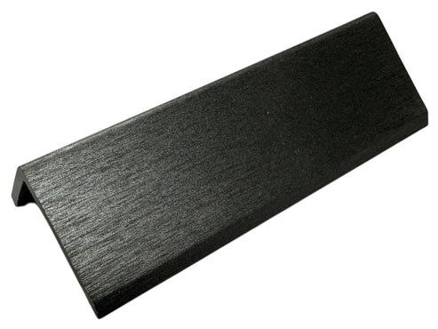 Main view of the end trim for Acoustic Slatted Metallic Dark Grey Wall Panel, showcasing sleek, refined design solid furniture UK