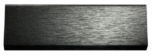 Side view of the end trim for Acoustic Slatted Metallic Dark Grey Wall Panel, highlighting the 2 cm thickness and 3 cm visible width solid furniture UK