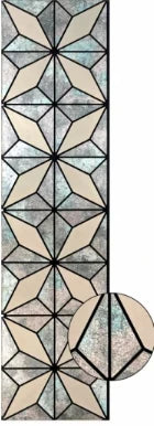 Close-up of 60x240cm geometric grey glitter acoustic wall panel by Solid Furniture LTD showing textured pattern and subtle light-reflective finish
