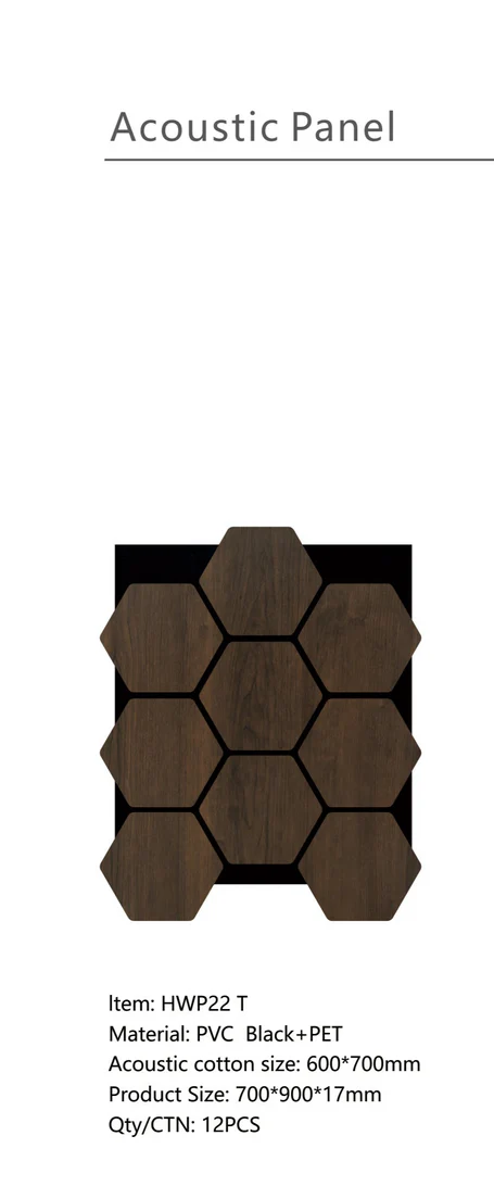 Close up texture of walnut hexagon acoustic wall panel with slatted detail. solid furniture UK