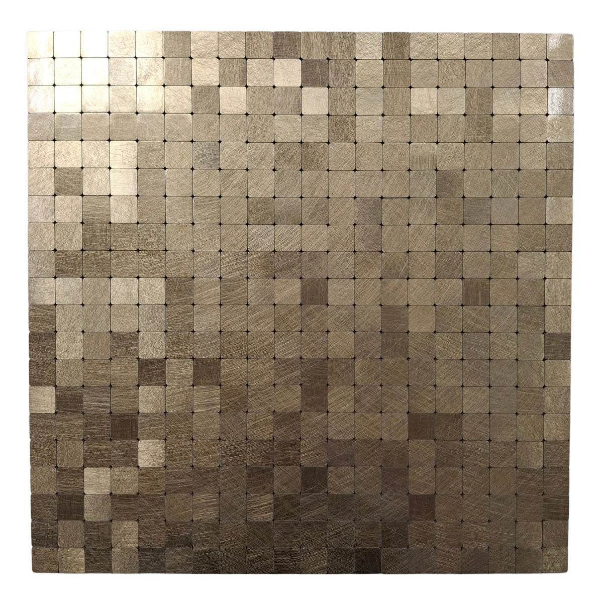 Gold square mosaic wall tiles 30 x 30cm pack of 10 by Solid Furniture LTD main view showing modern geometric design