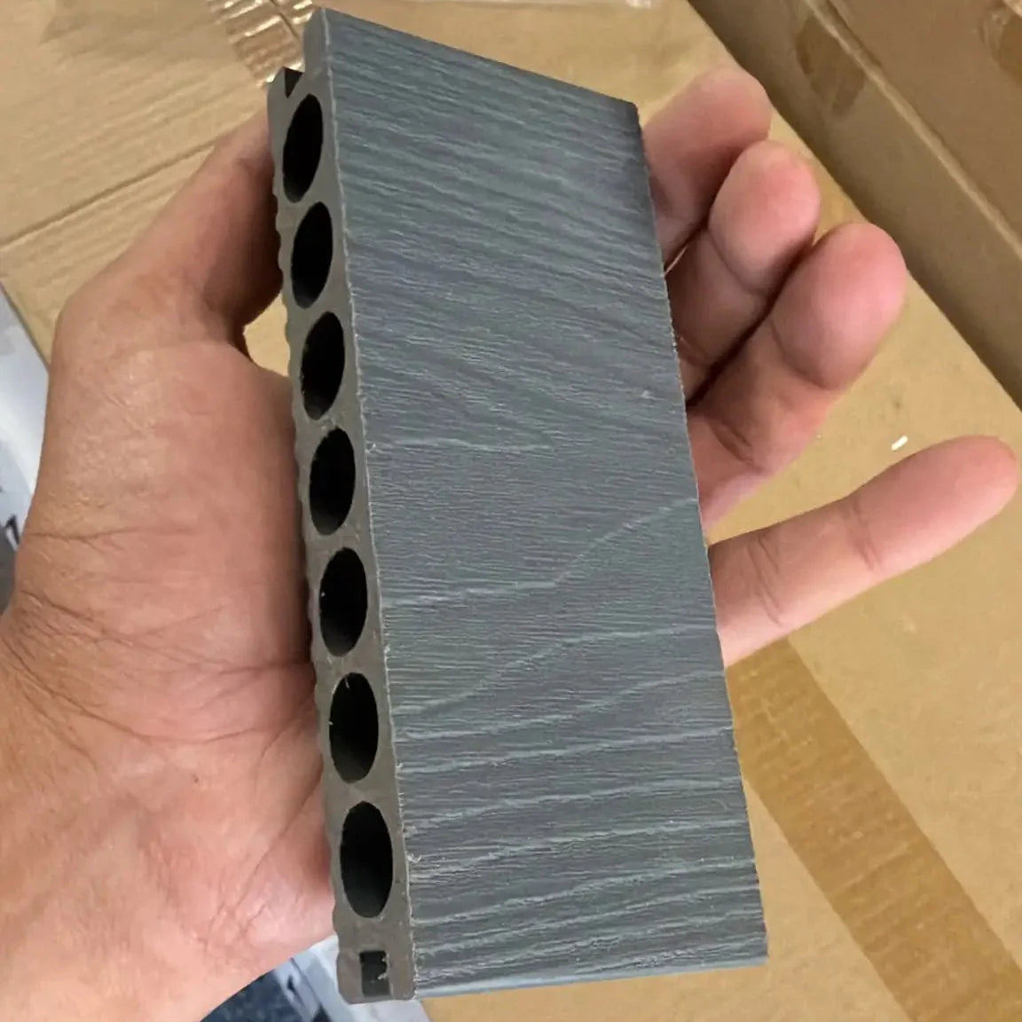 Original grey 290cm composite decking boards with wood effect finish from Solid Furniture UK