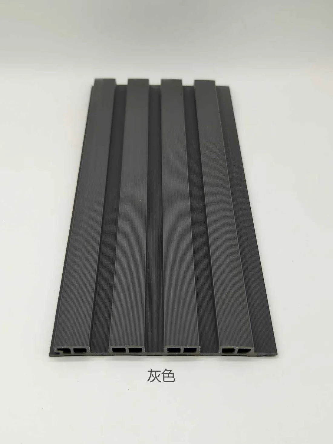 Grey outdoor wall panels 16x240cm pack of 12 UK by Solid Furniture LTD showing slatted composite design for exterior walls