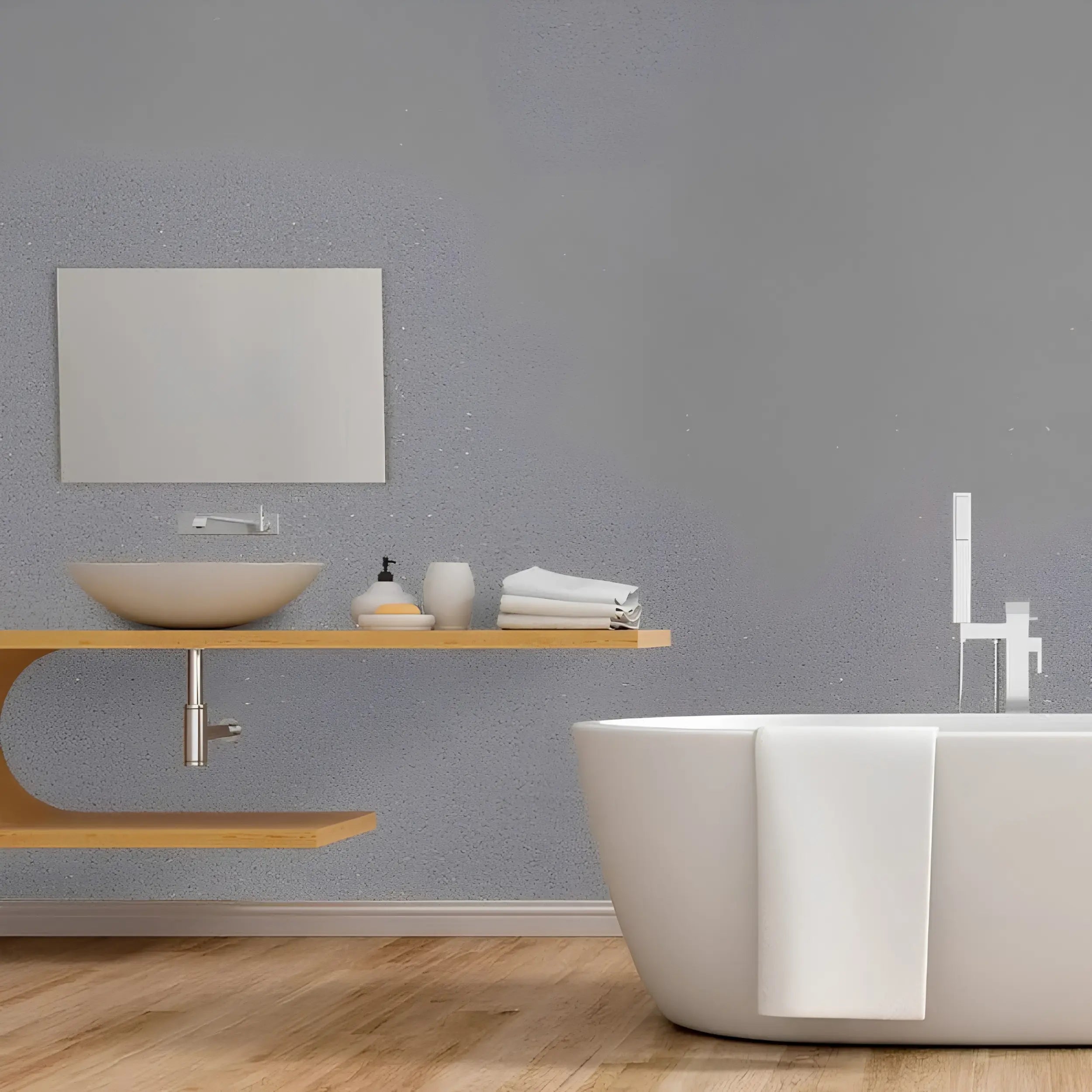 Grey Sparkle shower wall panel creating a clean bathroom finish from Solid Furniture UK
