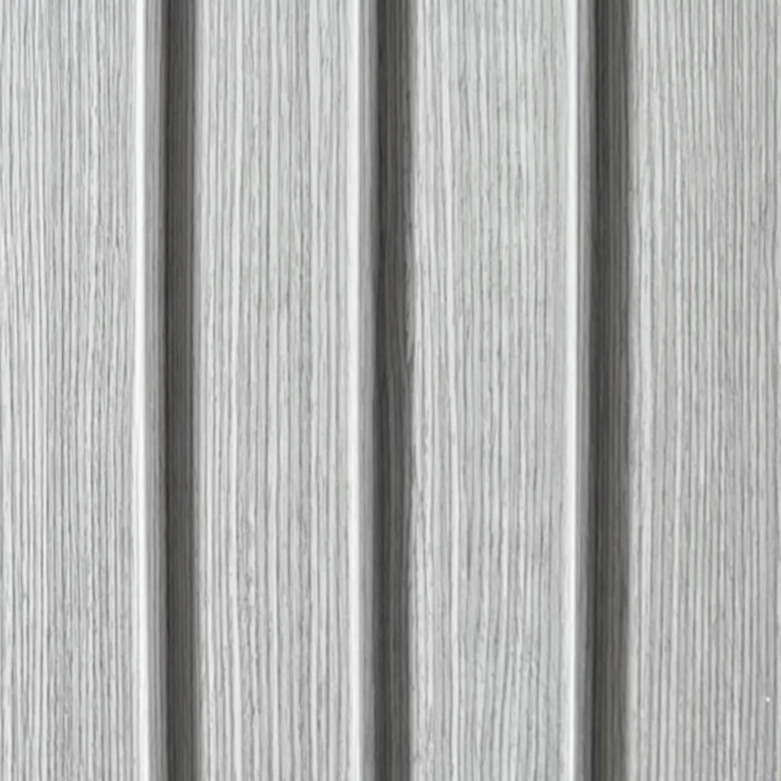 Close-up view of grey seamless wall panels UK by Solid Furniture LTD showcasing modern wood texture and smooth contemporary finish
