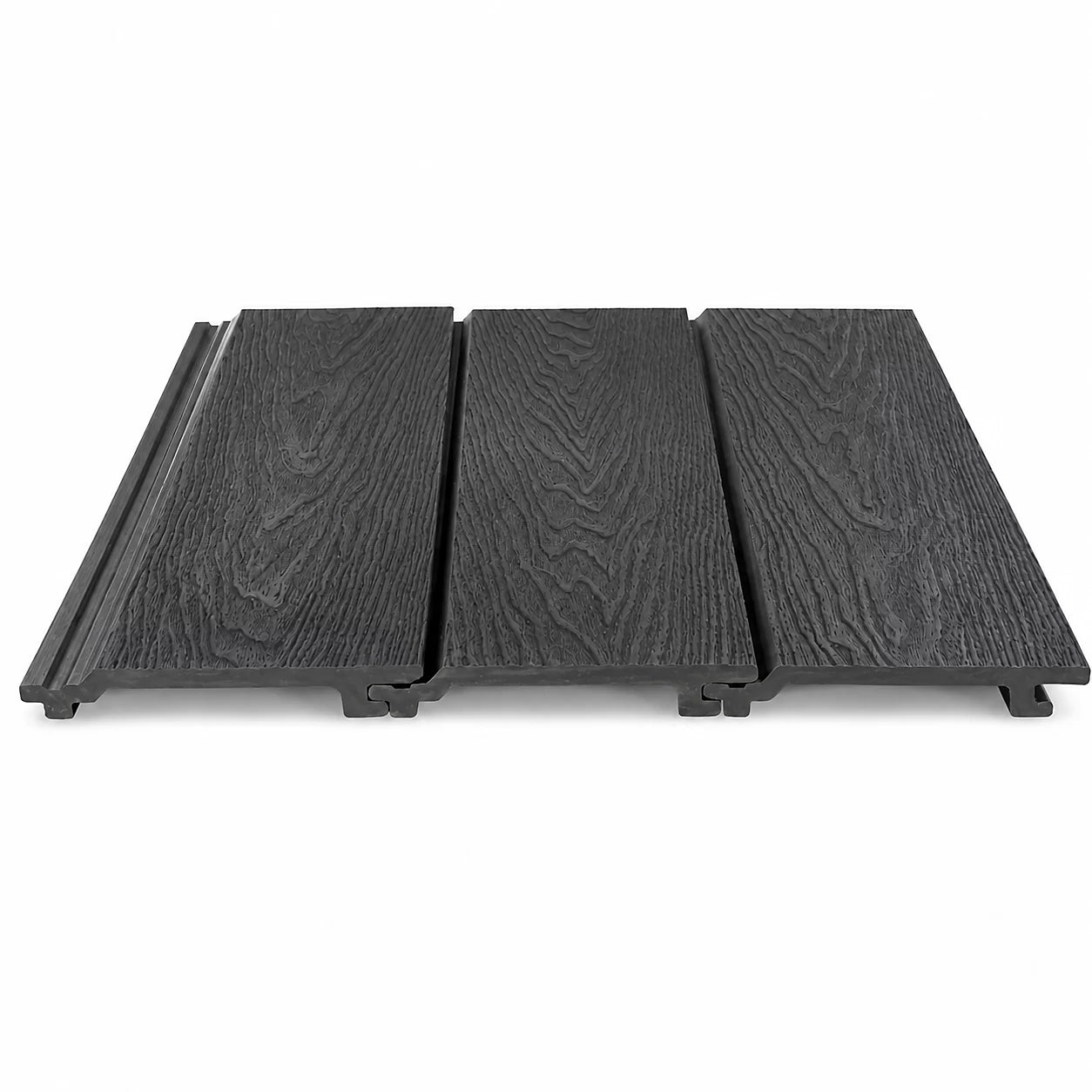 290cm grey waterproof outdoor WPC cladding panels with interlocking profile by Solid Furniture UK