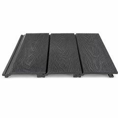 290cm grey waterproof outdoor WPC cladding panels with interlocking profile by Solid Furniture UK