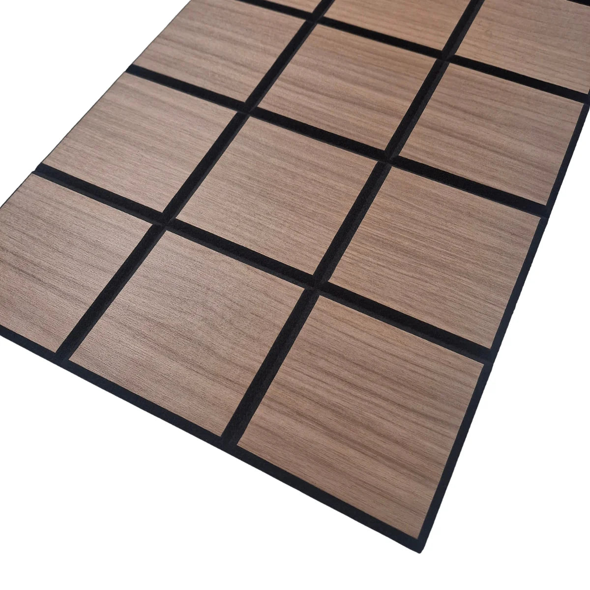 Grid Acoustic Wall Panels 120cm x 30cm Smoked Oak Pack of 4 UK by Solid Furniture UK, lightweight self adhesive wood veneer wall panels