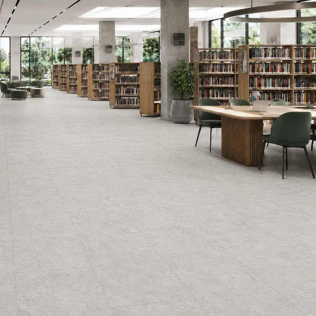 Aurevia Grigio Classic LVT Stone Effect Flooring from Solid Furniture UK installed in a modern interior space