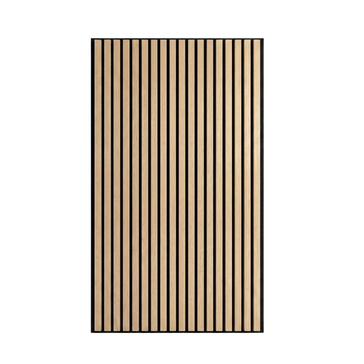 Close-up of Half Height Maple Acoustic Wood Veneer Wall Panels showing the natural wood grain and slatted design from Solid Furniture UK
