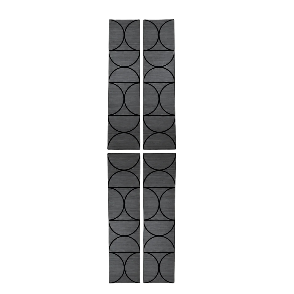 Halo Acoustic Wall Panels Black Oak close-up view UK by Solid Furniture UK, self-adhesive acoustic wall panels for feature walls, covering a total area of: 240cm x 60cm