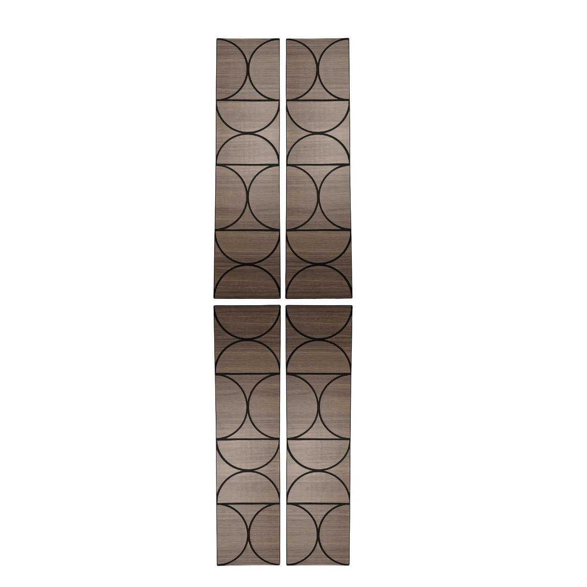 Halo Acoustic Wall Panels Smoked Oak close-up view UK by Solid Furniture UK, decorative wood veneer acoustic panels for home and office walls, covering a total area of: 240cm x 60cm