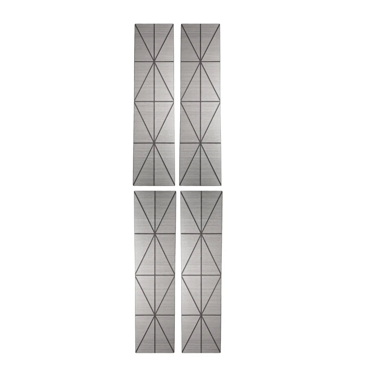 Closeup view of Harlequin Acoustic Wall Panels pack of 4 in Grey Oak wood veneer finish by Solid Furniture UK