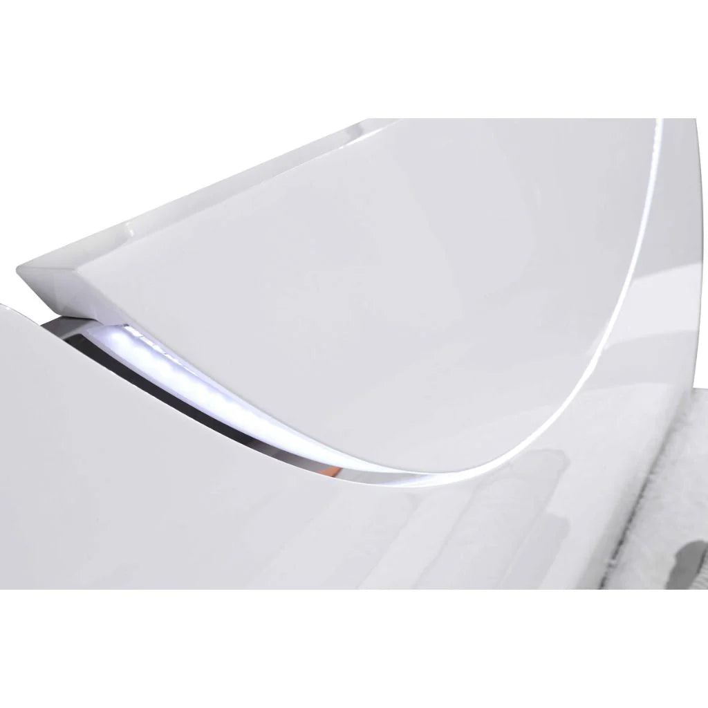High Gloss Half Moon ottoman bed frame side view by Solid Furniture UK