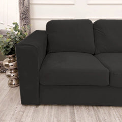 Hudson 3 seater fabric sofa in steel color for modern living room solid furniture UK