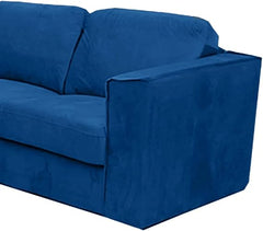 Hudson 4 Piece Corner Sofa in Marine Blue Fabric for Contemporary Homes solid furniture UK