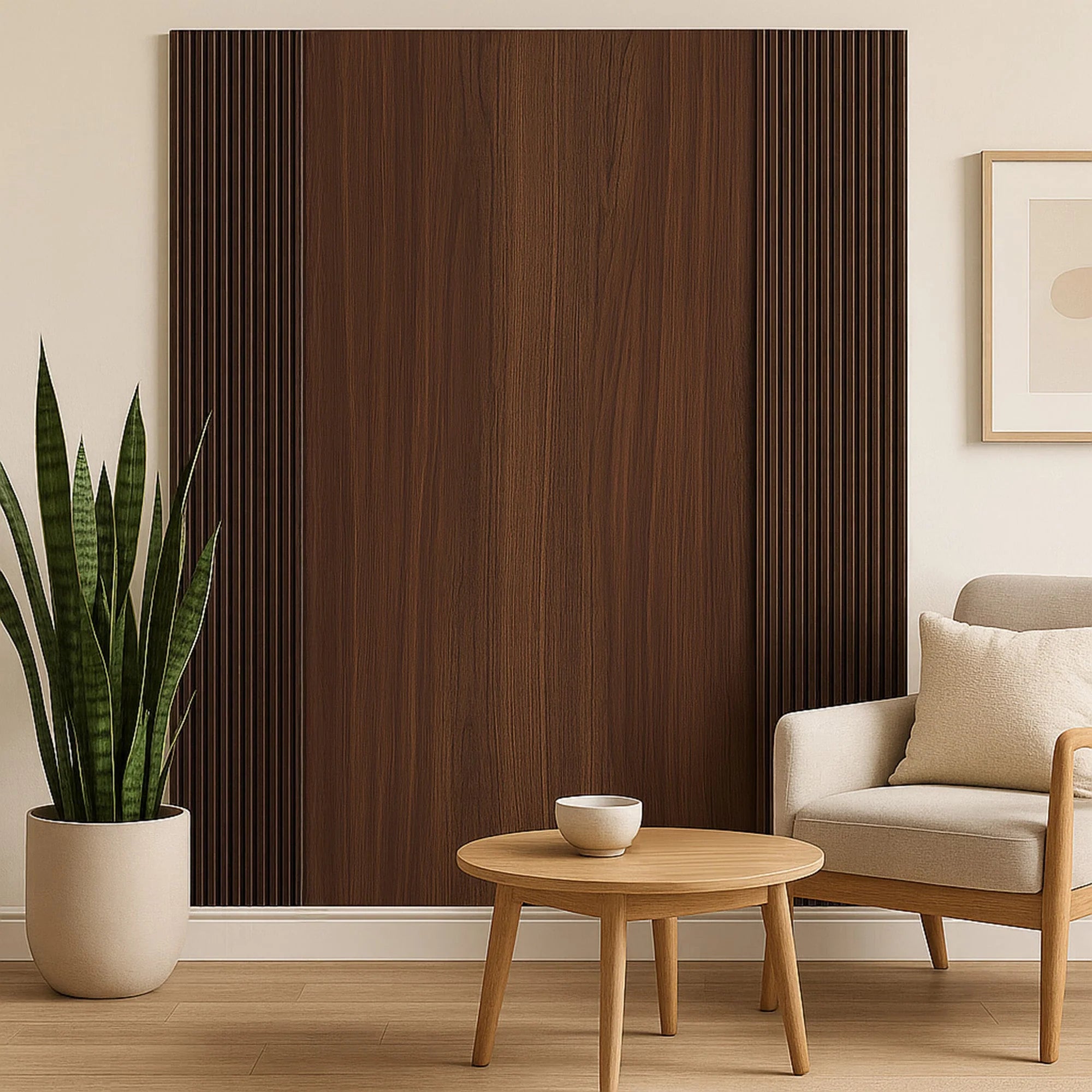 Walnut Wave Wall Panels with interlocking design for modern interiors solid furniture uk