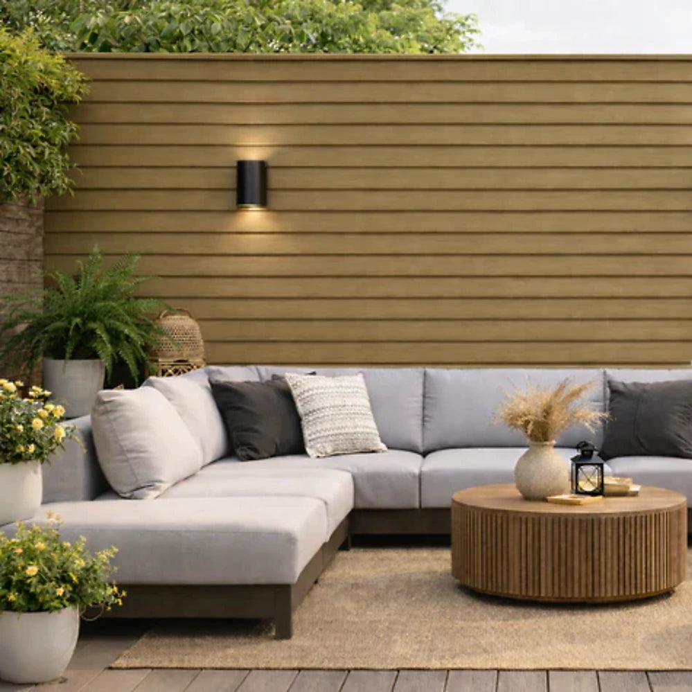 290cm khaki outdoor cladding installed on a garden wall by Solid Furniture UK