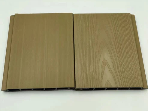 Khaki composite fence locking feature from Solid Furniture UK for a stable and long-lasting installation