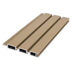 Khaki Composite Fence Panels by Solid Furniture UK featuring a modern and durable outdoor fencing design