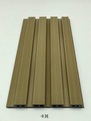 Khaki outdoor wall panels 16x240cm pack of 12 UK by Solid Furniture LTD showing natural slatted composite design for exterior walls