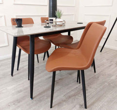 Remus Tan Leather Dining Chair SOLID FURNITURE