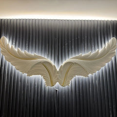 LED Wings Luxury Lighted Wall Décor mounted on premium wall panels by Solid Furniture UK, creating a stylish illuminated feature wall for modern interiors.