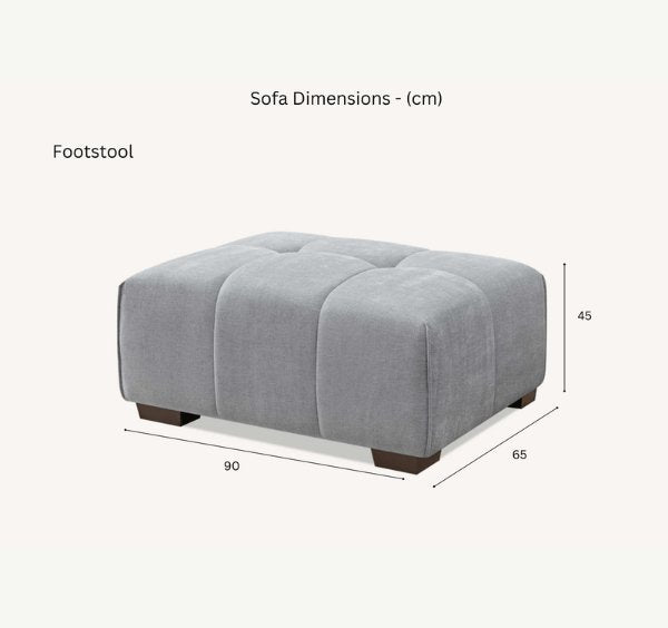 Leonard cloudy grey bouclé modular corner sofa with optional footstool- SOLID FURNITURE LTD