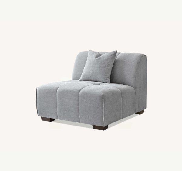 Leonard cloudy grey bouclé modular corner sofa with optional footstool - SOLID FURNITURE LTD